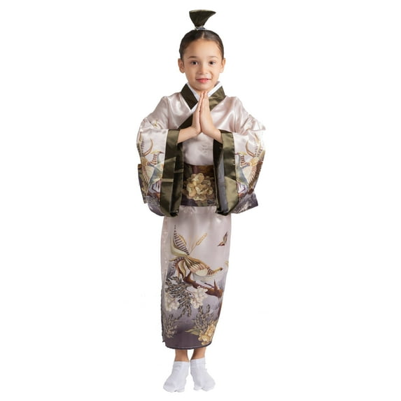 Dress-Up-America Japanese Kimono for Girls - Traditional Kimono Robe Costume Set for Kids