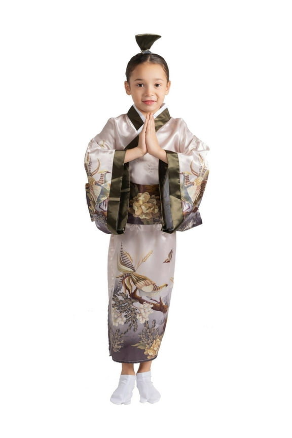 Dress-Up-America Japanese Kimono for Girls - Traditional Kimono Robe Costume Set for Kids
