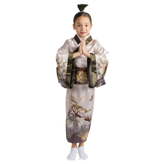Dress-Up-America Japanese Kimono for Girls - Traditional Kimono Robe Costume Set for Kids