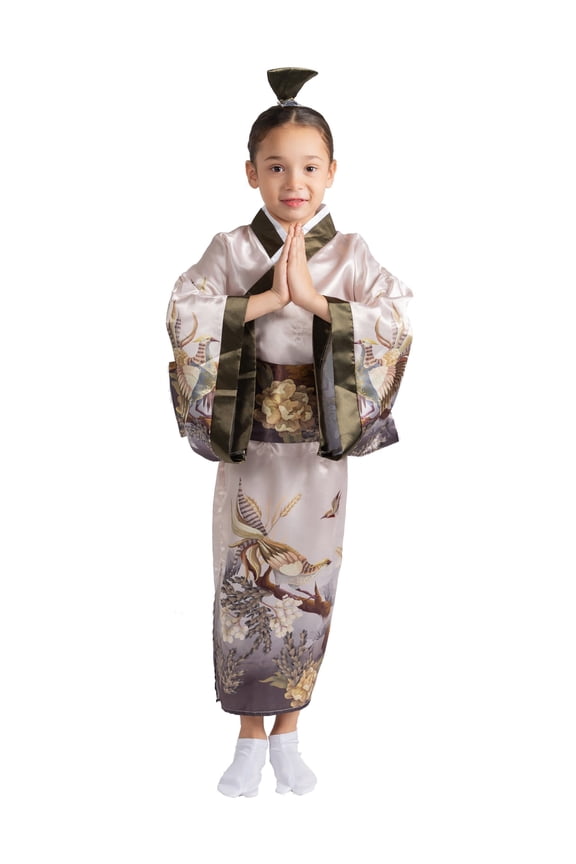 Dress-Up-America Japanese Kimono for Girls - Traditional Kimono Robe Costume Set for Kids
