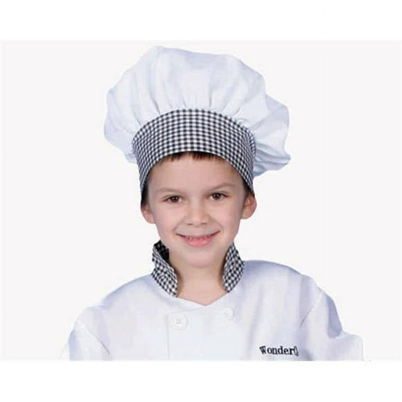 Dress Up America Kid's Gingham Chef Hat Costume Accessory Set with High-Quality Components, Black