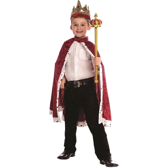 Dress Up America Kids King Costume with Crown and Robe Costumes for Toddlers, Deep Red