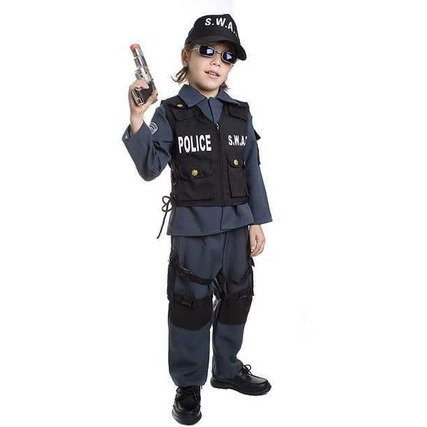 Dress-Up-America Kids SWAT Costume - Deluxe S.W.A.T. Police Officer ...