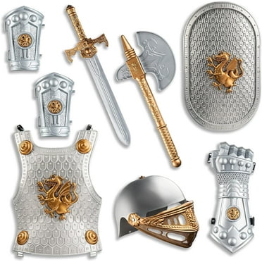 Dress Up America Knight Armor Medieval Costume Set for Boys with Shield & Helmet