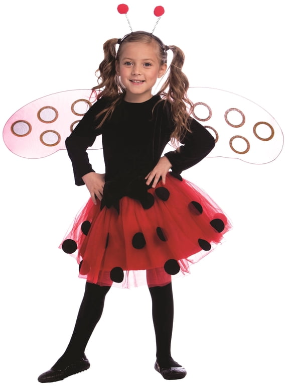 Ladybug Costume - Dress, Wings, and Headband for Children, Medium