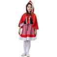 thumbnail image 1 of Dress Up America Little Red Riding Hood Costume - Red Hooded Cape and Dress Costume for Girls - Story Book Dress Up for Kids, 1 of 7