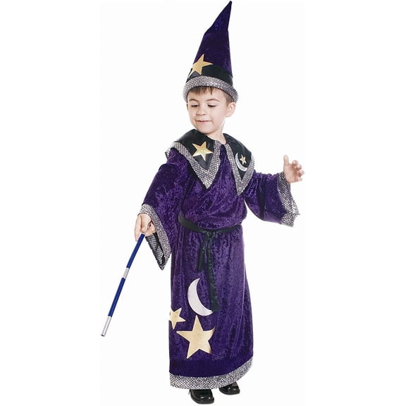 Dress Up America Wizard Costume for Kids - Warlock Robe and Set for Boys Purple