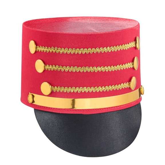 Dress Up America Marching Band Hat – Band Major Uniform Costume Accessory for Adults (Red)