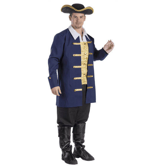 Dress Up America Men’s Colonial Aristocrat Costume, Historical 18th Century Dress Up Outfit, Blue, Small