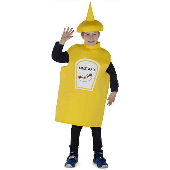 Dress Up America Mustard Bottle Costume for Kids - Yellow Tunic and Hat | Small