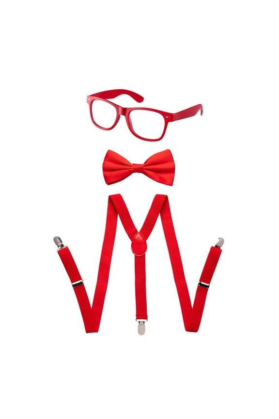 Toddler Suspenders Bow Tie and Sunglasses Costume Accessory Set,