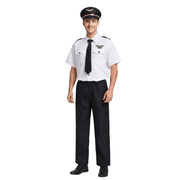 Dress-Up-America Pilot Costume for Adults - Pilot Uniform for Men - Halloween Airline Captain Costume Set (Medium)