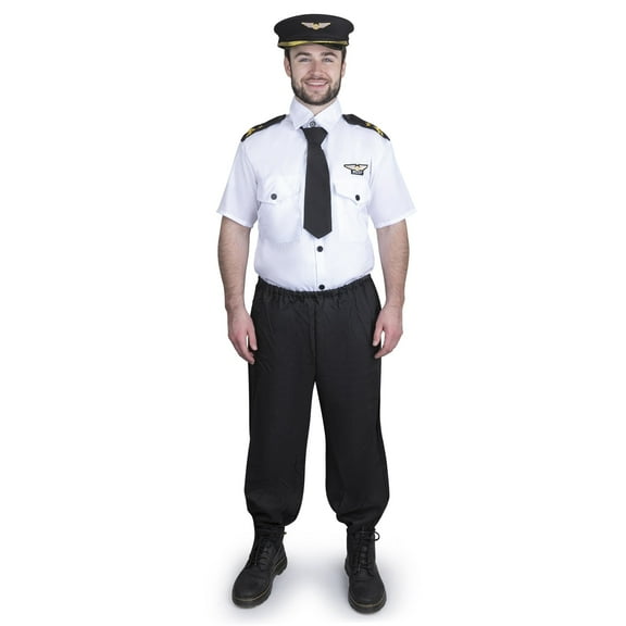 Dress-Up-America Pilot Costume for Adults - Pilot Uniform for Men - Halloween Airline Captain Costume Set (Medium)