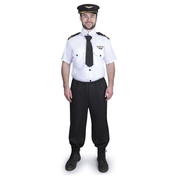 Dress-Up-America Pilot Costume for Adults - Pilot Uniform for Men - Halloween Airline Captain Costume Set (X-Large)