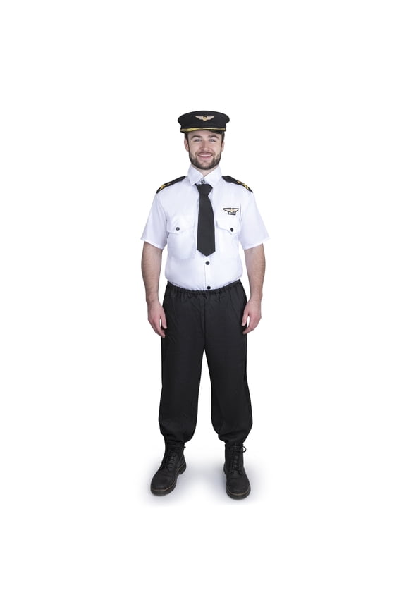 Dress-Up-America Pilot Costume for Adults - Pilot Uniform for Men - Halloween Airline Captain Costume Set (X-Large)