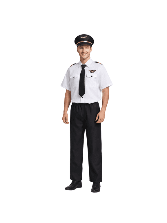 Dress-Up-America Pilot Costume for Adults - Pilot Uniform for Men - Halloween Airline Captain Costume Set (XX-Large)