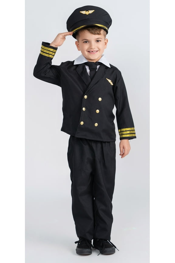 Pilot Costume for Boys and Girls - Airline Captain Uniform for Kids - Role Play Dress Up for Children