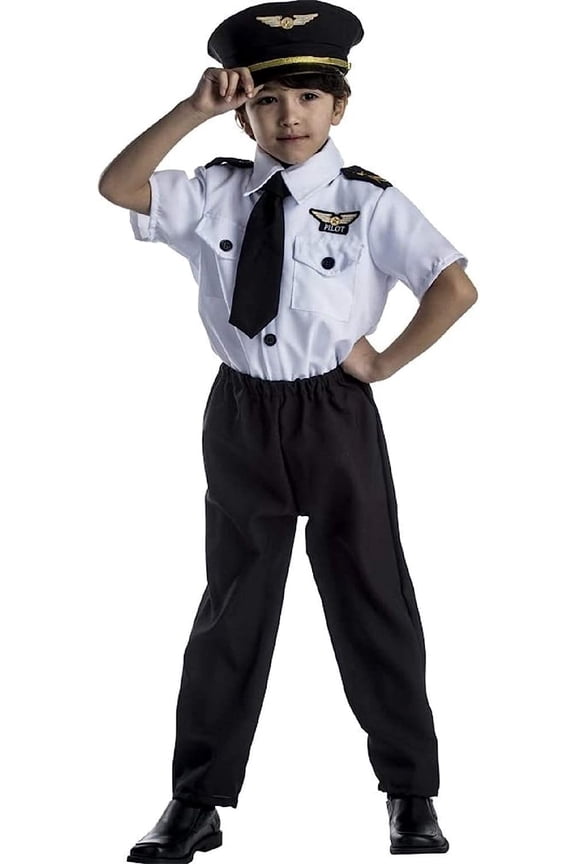 Pilot Costume for Kids - Airline Captain Uniform - Career Day Dress Up for Children