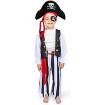 Dress-Up-America Pirate Costume for Boys - Kids Pirate Costume Set - Dress-Up Set Includes a Top, Pants, Eyepatch, and More