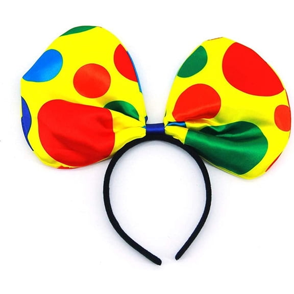 Dress Up America Polka Dot Clown Bow Headband Large6.5''