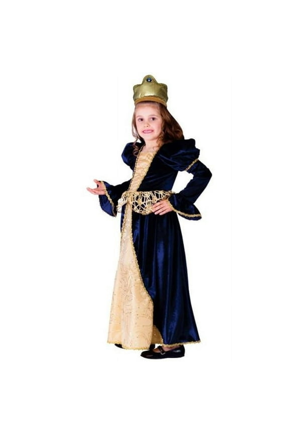 Dress-Up-America Princess Costume - Renaissance Costume for Girls - Blue and Gold Royal Ball Gown