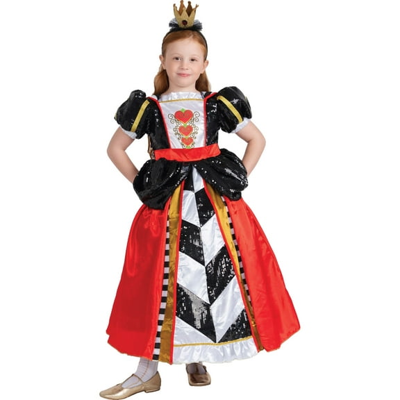 Dress-Up-America Queen of Hearts Costume for Girls - Red Queen Costume for Kids