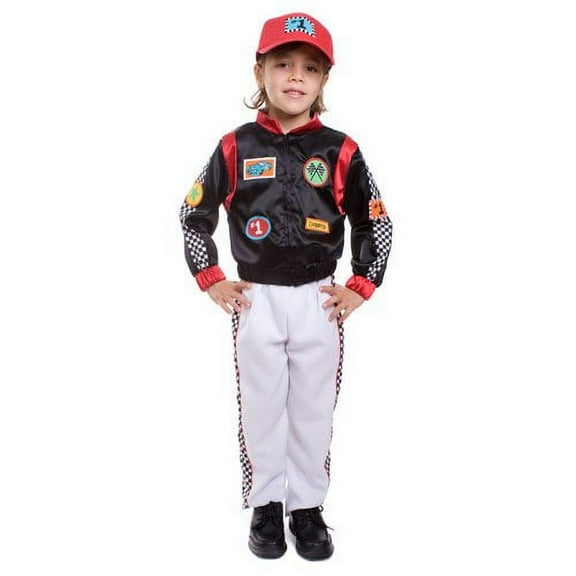 Dress Up America Race Car Driver Costume for Boys with Jacket, Pants, and Cap for Kids, 4-6 Years