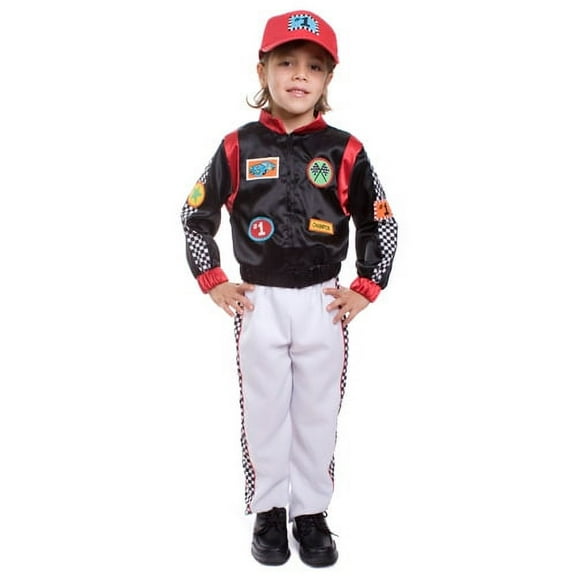 Dress-Up-America Race Car Driver Costume for Kids - Boys Black Racing Jacket