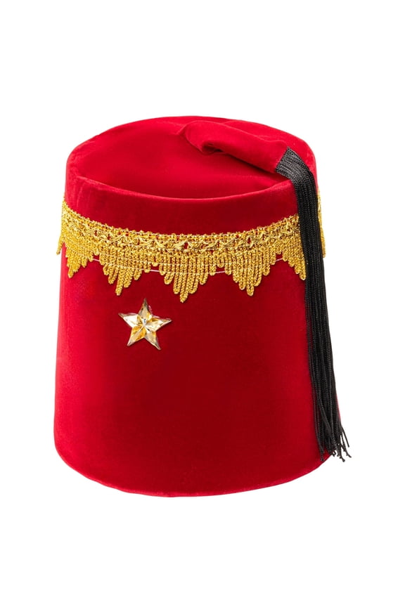 Dress-up-America Red Fez Hat - Turkish Costume Hat for Men - Moroccan Tarboosh