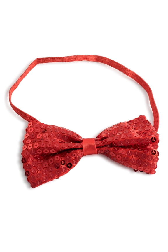 Red Sequined Bow Tie - One Size Fits All - Kids