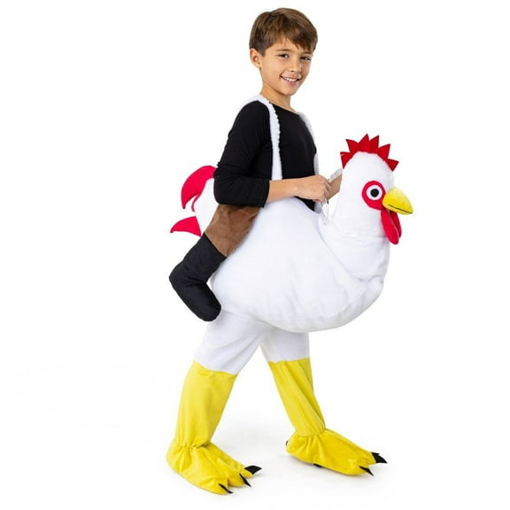 Dress-Up-America Ride A Chicken Costume - Chicken Rider Costume Kids - Kids Chicken Costume Jumpsuit for Boys