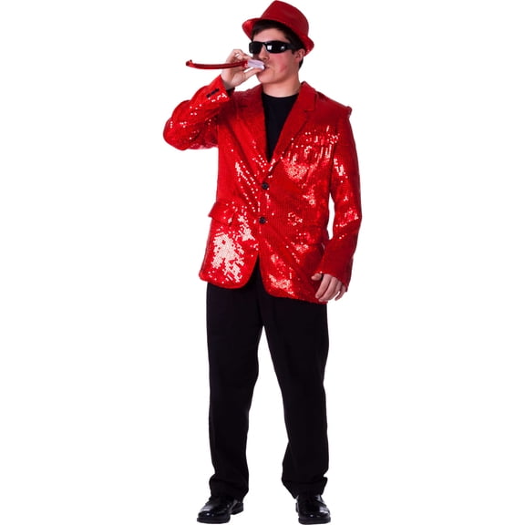 Dress Up America Sequin Jacket for Adults - Men Sequined Party Blazer - Red Dance Tuxedo Costume
