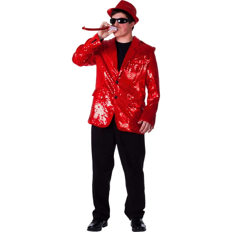 Sequin Jacket Mens Adult Red Sequin Jacket Mens Adult Red