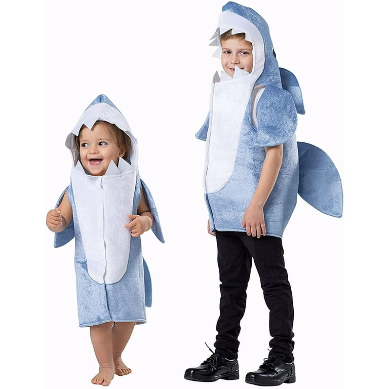 Dress Up America Shark Costume for Kids Blue Baby Shark Halloween Costume  for Children.
