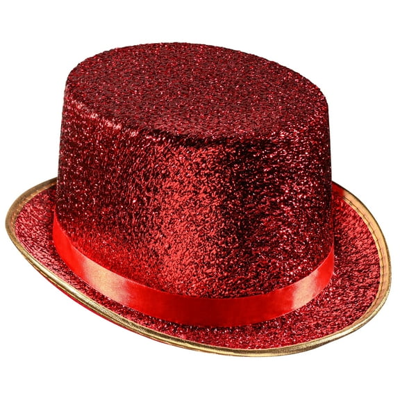 Dress Up America Shiny Top Hats for Adults - Tuxedo Magician Hat - One Size Fits Most (Red)