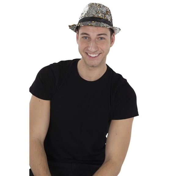 Dress Up America 1118 Hat with Reversible Sequins, Silver
