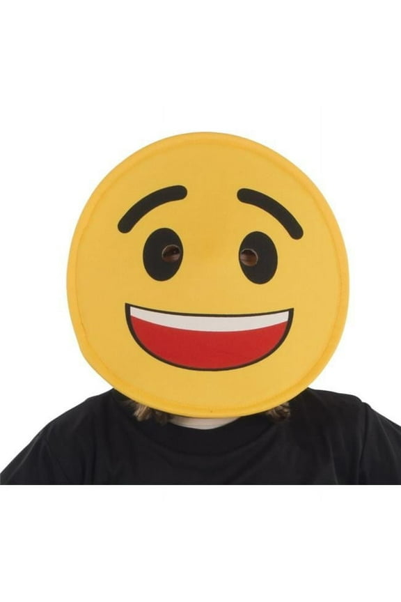 Smiling Face Emoji Mask for Adults Funny Head Mask Accessory one Size Yellow