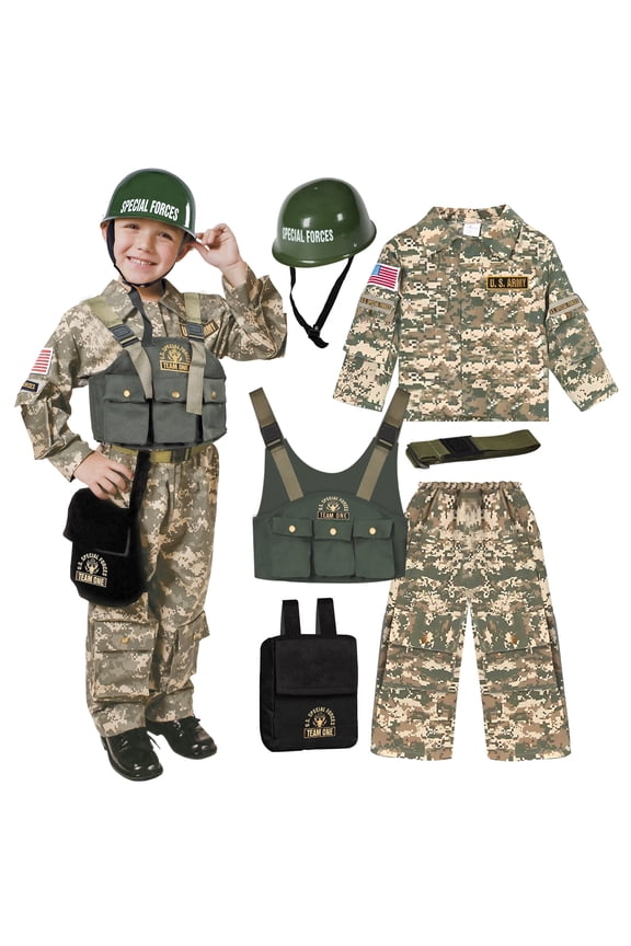 Solider Navy SEAL Army Special Forces Boy's Halloween Fancy-Dress Costume for Child, 4T