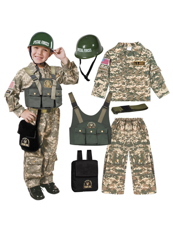 Solider Navy Seal Army Special Forces Boy's Halloween Fancy-Dress Costume for Child, L