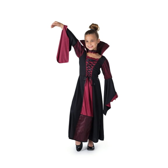 Dress-Up-America Vampiress Costume for Kids - Girls Vampire Costume - Red Halloween Dress