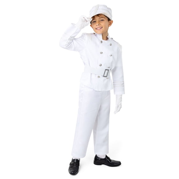Dress-Up-America White Marching Band Costume for Kids - Drum Major Uniform Set for Boys - Size X-Large