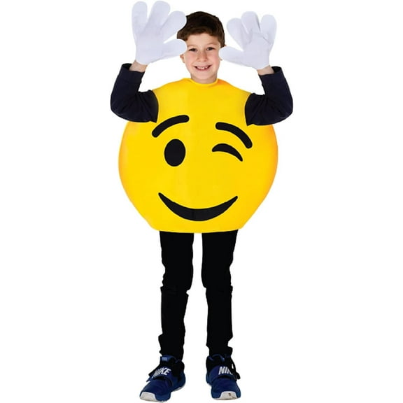 Dress-Up-America Winking Emoji Costume - Wink Emoticon Tunic Child