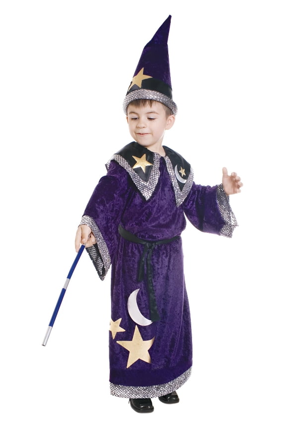 Wizard Costume for Kids - Warlock Robe and Set for Boys Purple