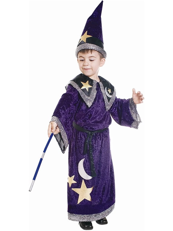 Wizard Costume for Kids - Warlock Robe and Set for Boys Purple