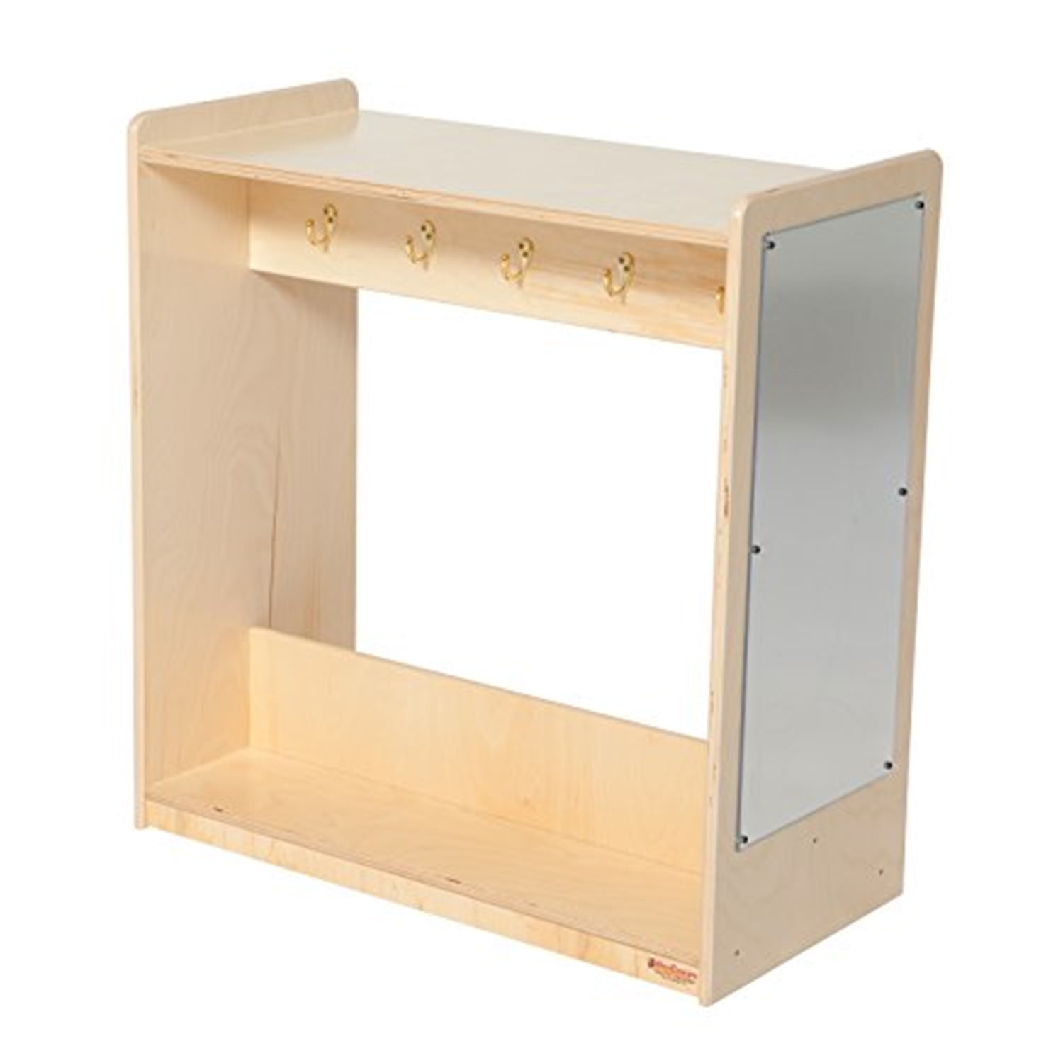 Natural Plywood Dress-Up Center with Safety Acrylic Mirror