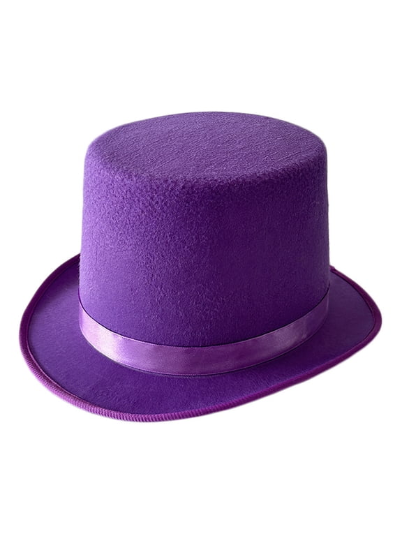 Dress Up Magicians Top Hat for Women Man Theme Party Hat with Roll Brims Costume Gentleman Top Hat HippiesCap Photo Hat
