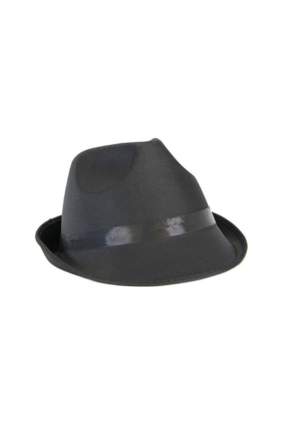 Polyester Fedora Hat, Black, One Size, 1 Count