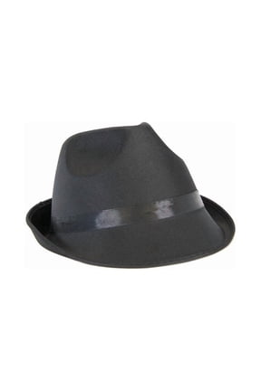 Polyester Fedora Hat, Black, One Size, 1 Count