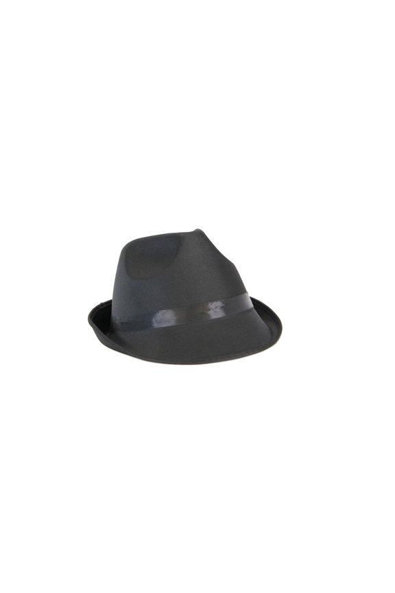 Polyester Fedora Hat, Black, One Size, 1 Count