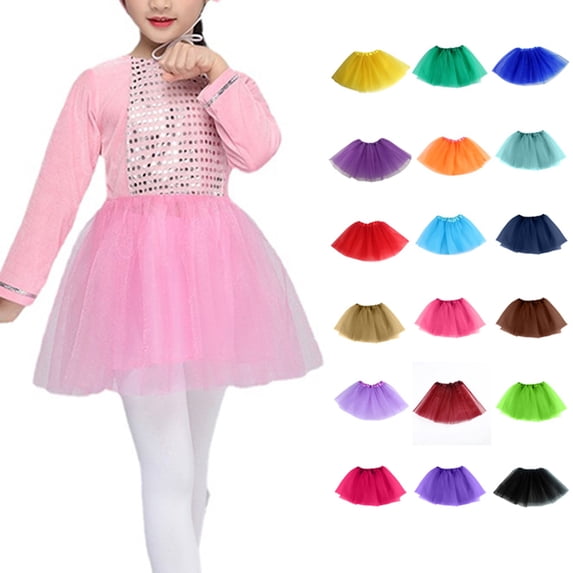 Dress Up Tutu for Girls Princess Tutu Skirts for Kids Three-Layered Tulle Ballet Skirts Light pink One Size